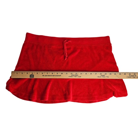 Joe Boxer Red Terrycloth Mini Skirt XL Ruffle Hem Drawstring Y2K Style Soft Girl - Picture 5 of 7